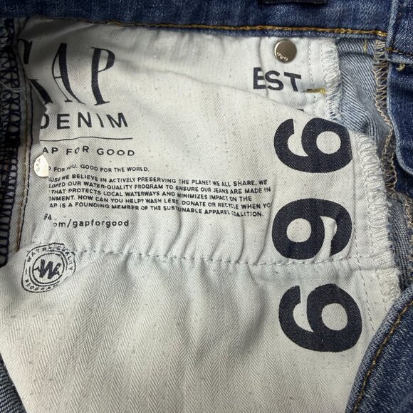 GAP 1969 True Skinny Mid Rise Jeans Women’s 29 Distressed Medium Wash - Picture 9 of 14